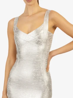 Kraimod Damen Bandage Kleid in silber - Länge: mittel