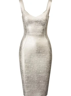 Kraimod Damen Bandage Kleid in silber - Länge: mittel