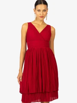 Kraimod Damen Cocktailkleid in rot - Länge: mittel