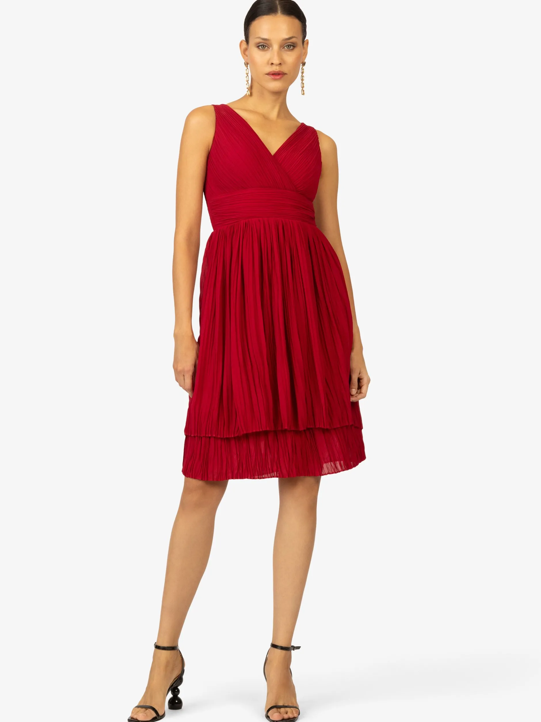 Kraimod Damen Cocktailkleid in rot - Länge: mittel