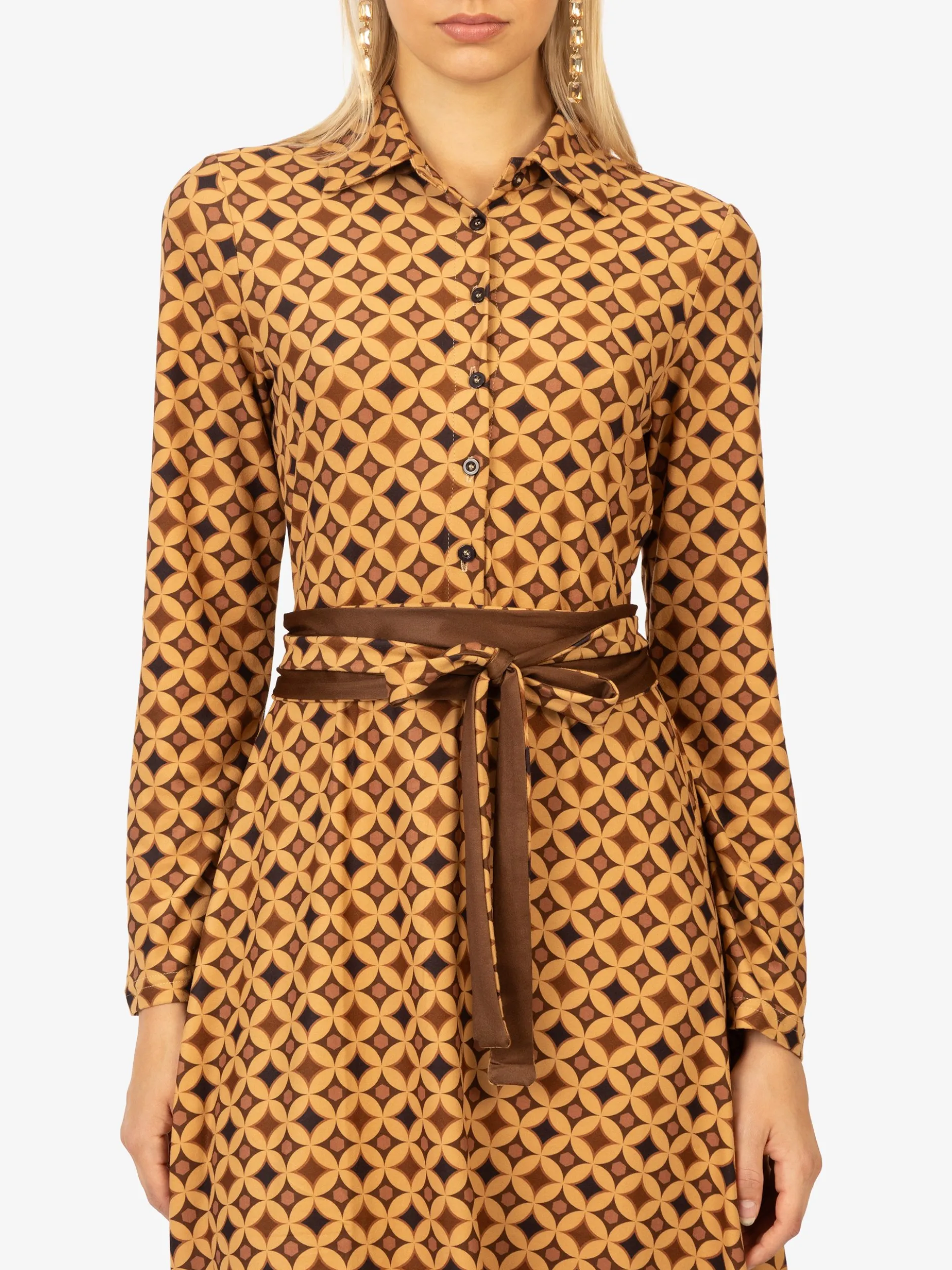 Kraimod Damen Hemdblusenkleid in braun beige