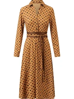 Kraimod Damen Hemdblusenkleid in braun beige