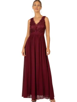 Kraimod Damen Kleid in bordeaux - Länge: lang