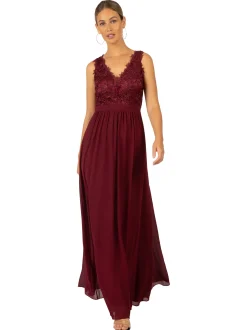 Kraimod Damen Kleid in bordeaux - Länge: lang