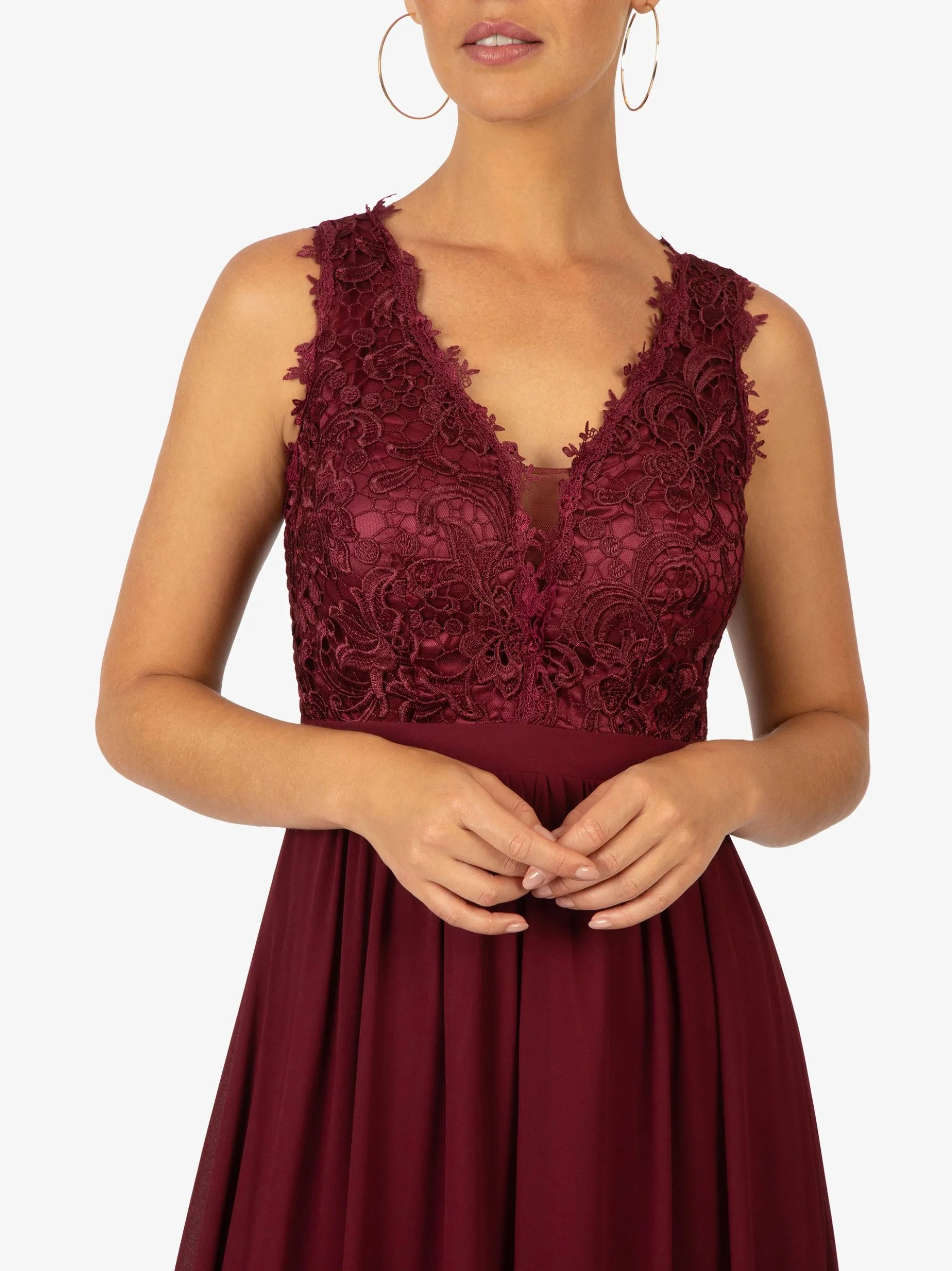 Kraimod Damen Kleid in bordeaux - Länge: lang