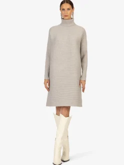 Kraimod Damen Strickkleid in grau - Ärmel: langarm