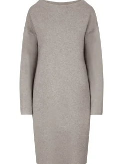 Kraimod Damen Strickkleid in grau - Ausschnitt: U-Boot