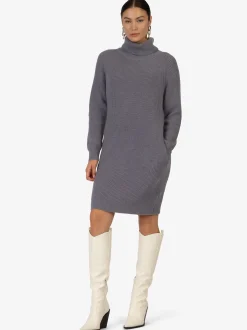Kraimod Damen Strickkleid in grau - Ärmel: langarm