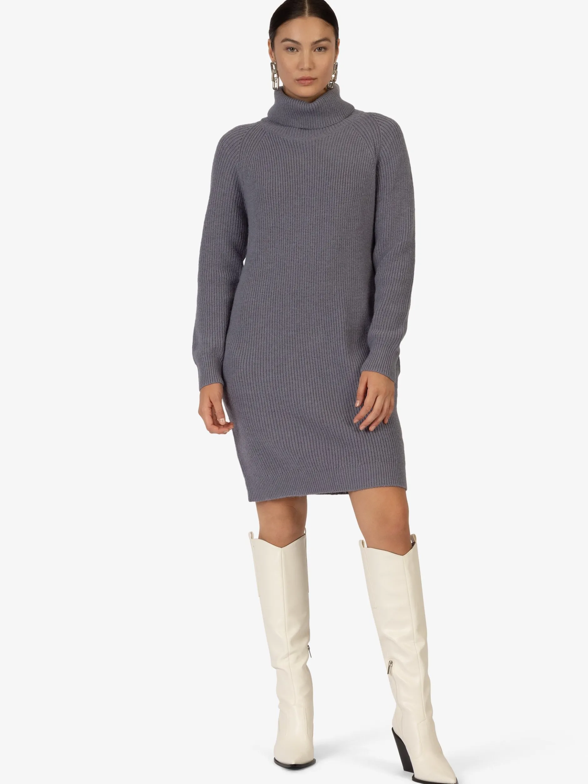 Kraimod Damen Strickkleid in grau - Ärmel: langarm