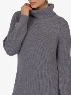 Kraimod Damen Strickkleid in grau - Ärmel: langarm