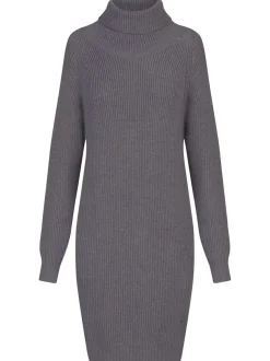 Kraimod Damen Strickkleid in grau - Ärmel: langarm