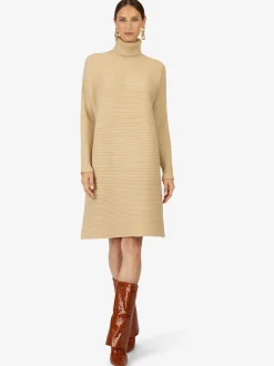 Kraimod Damen Strickkleid in beige - Ärmel: langarm