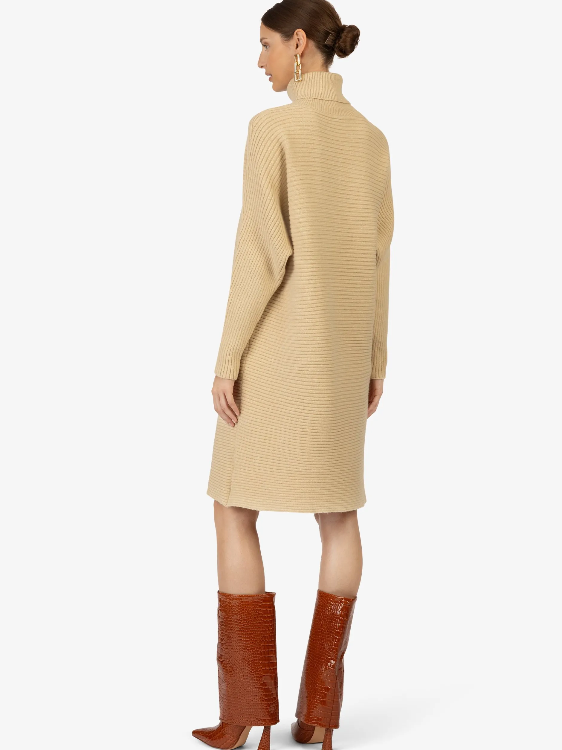Kraimod Damen Strickkleid in beige - Ärmel: langarm