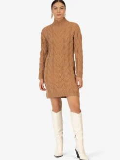 Kraimod Damen Strickkleid in camel - Ärmel: langarm