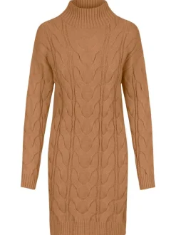 Kraimod Damen Strickkleid in camel - Ärmel: langarm