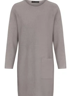 Kraimod Damen Strickkleid in grau - Ausschnitt: U-Boot
