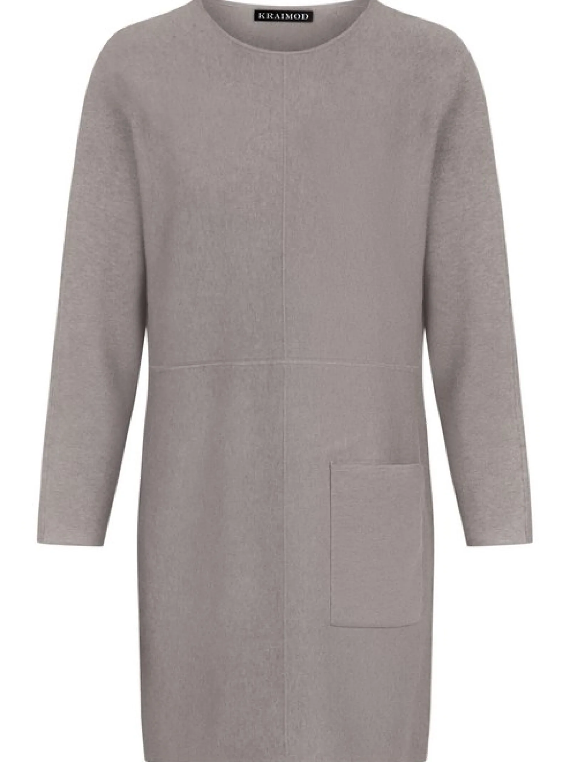 Kraimod Damen Strickkleid in grau - Ausschnitt: U-Boot