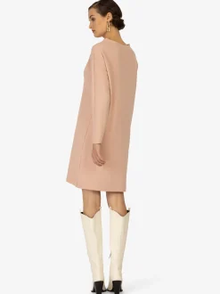 Kraimod Damen Strickkleid in rosa - Ausschnitt: U-Boot