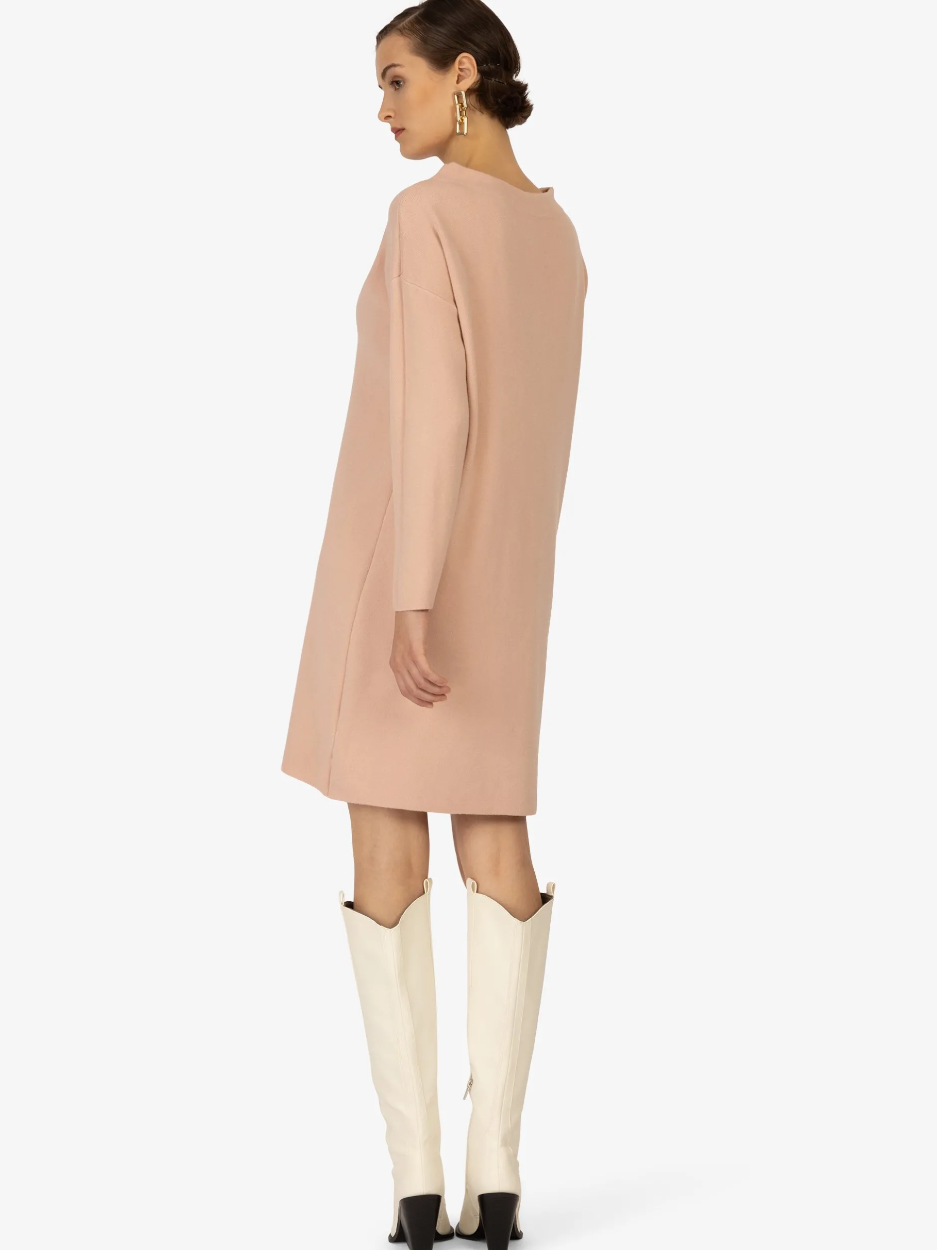 Kraimod Damen Strickkleid in rosa - Ausschnitt: U-Boot