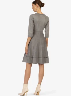 Kraimod Damen Strickkleid in grau - Ausschnitt: U-Boot