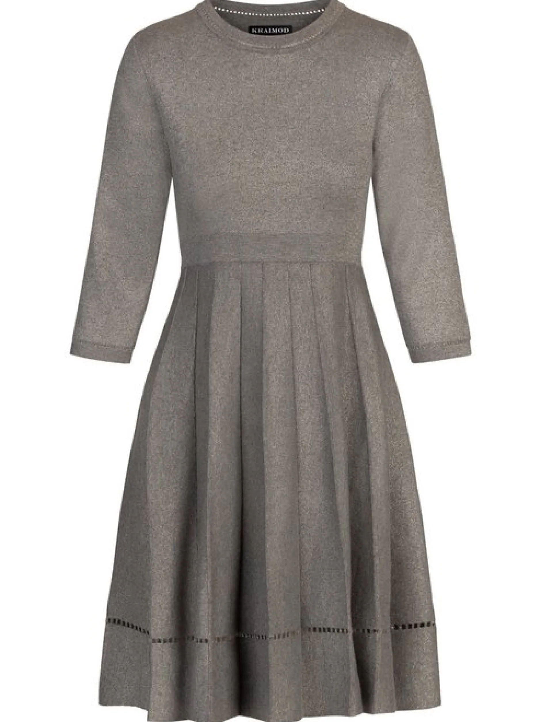 Kraimod Damen Strickkleid in grau - Ausschnitt: U-Boot