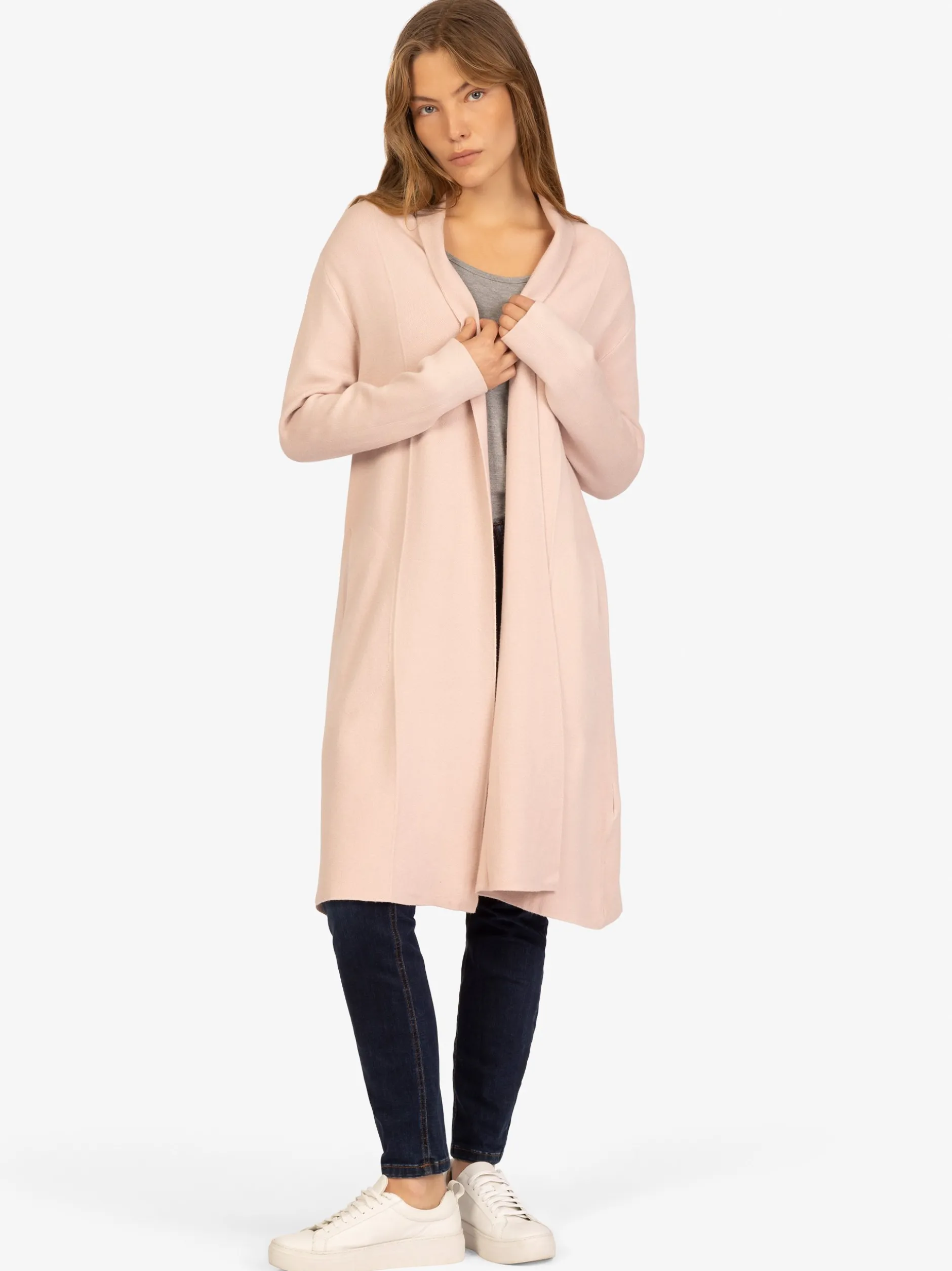 Kraimod Damen Strickmantel in rosa - Ärmel: langarm