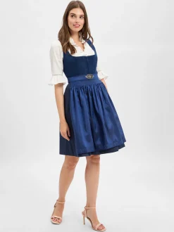 Krüger Dirndl Damen Dirndl in indigo - Ärmel: ohne Arm
