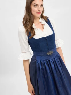 Krüger Dirndl Damen Dirndl in indigo - Ärmel: ohne Arm