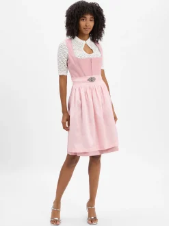 Krüger Dirndl Damen Dirndl in rosa - Ausschnitt: Karree