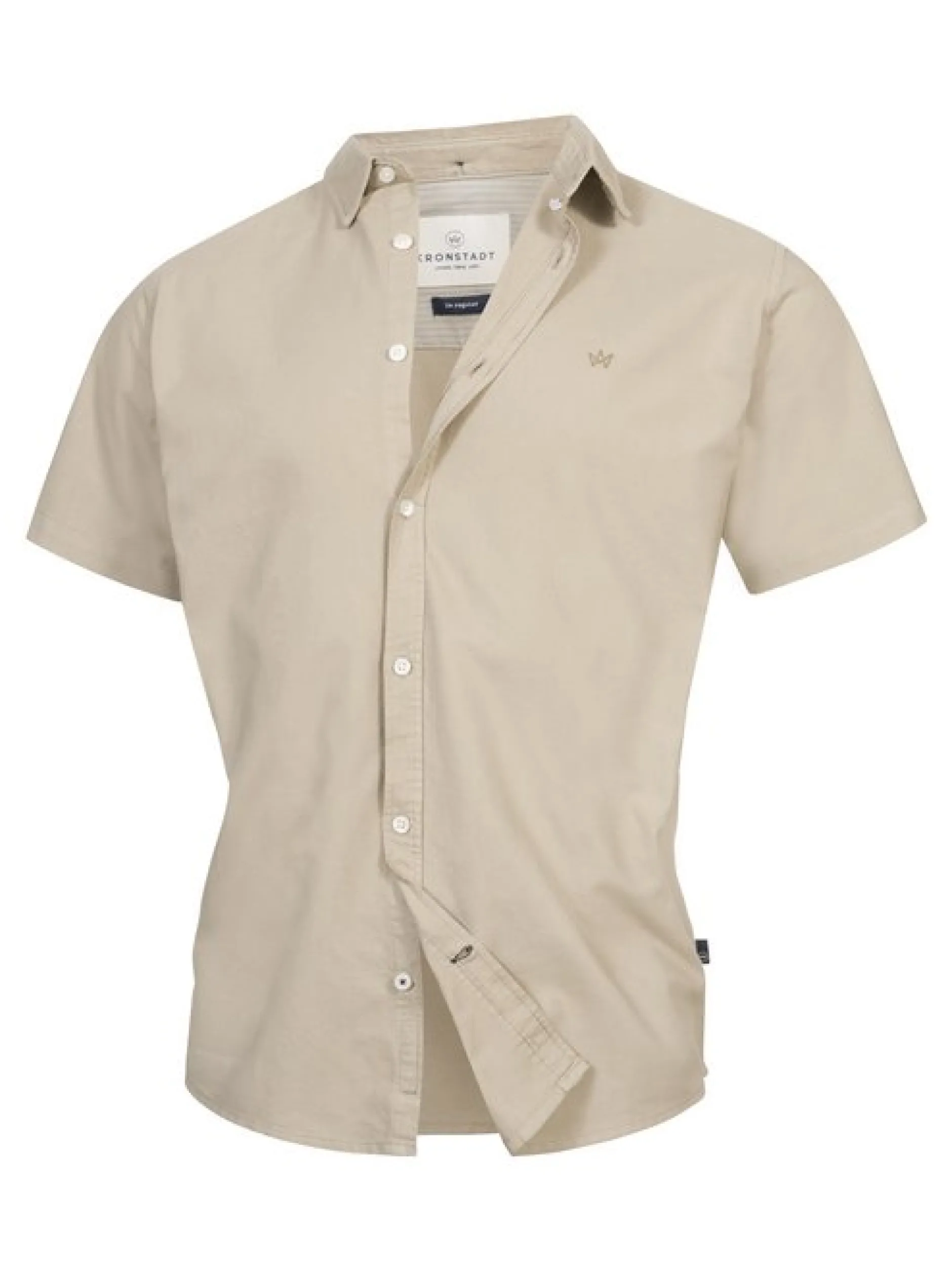 Kronstadt Herren Hemd Kurzarm - KSAsk in sand beige