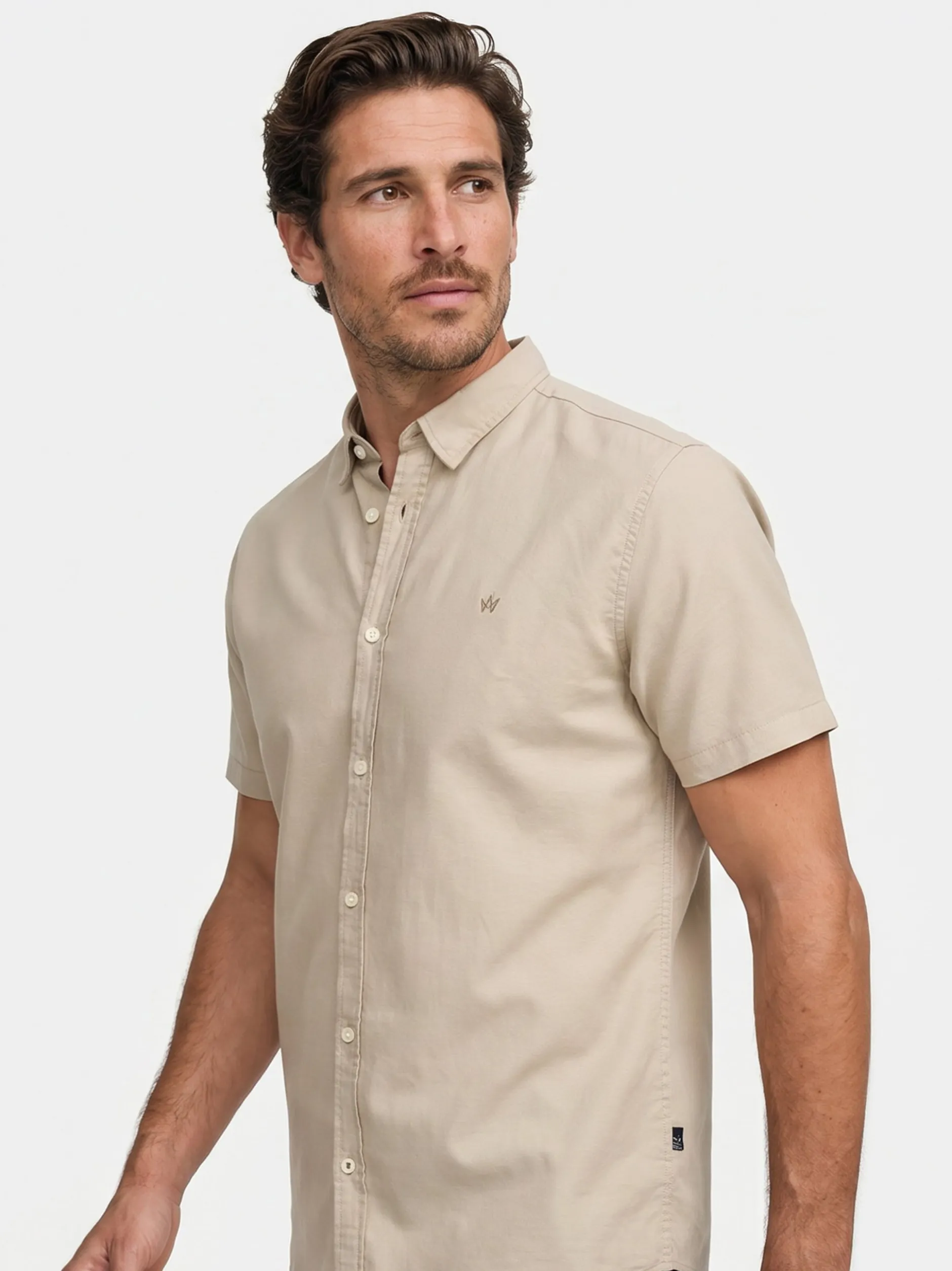 Kronstadt Herren Hemd Kurzarm - KSAsk in sand beige