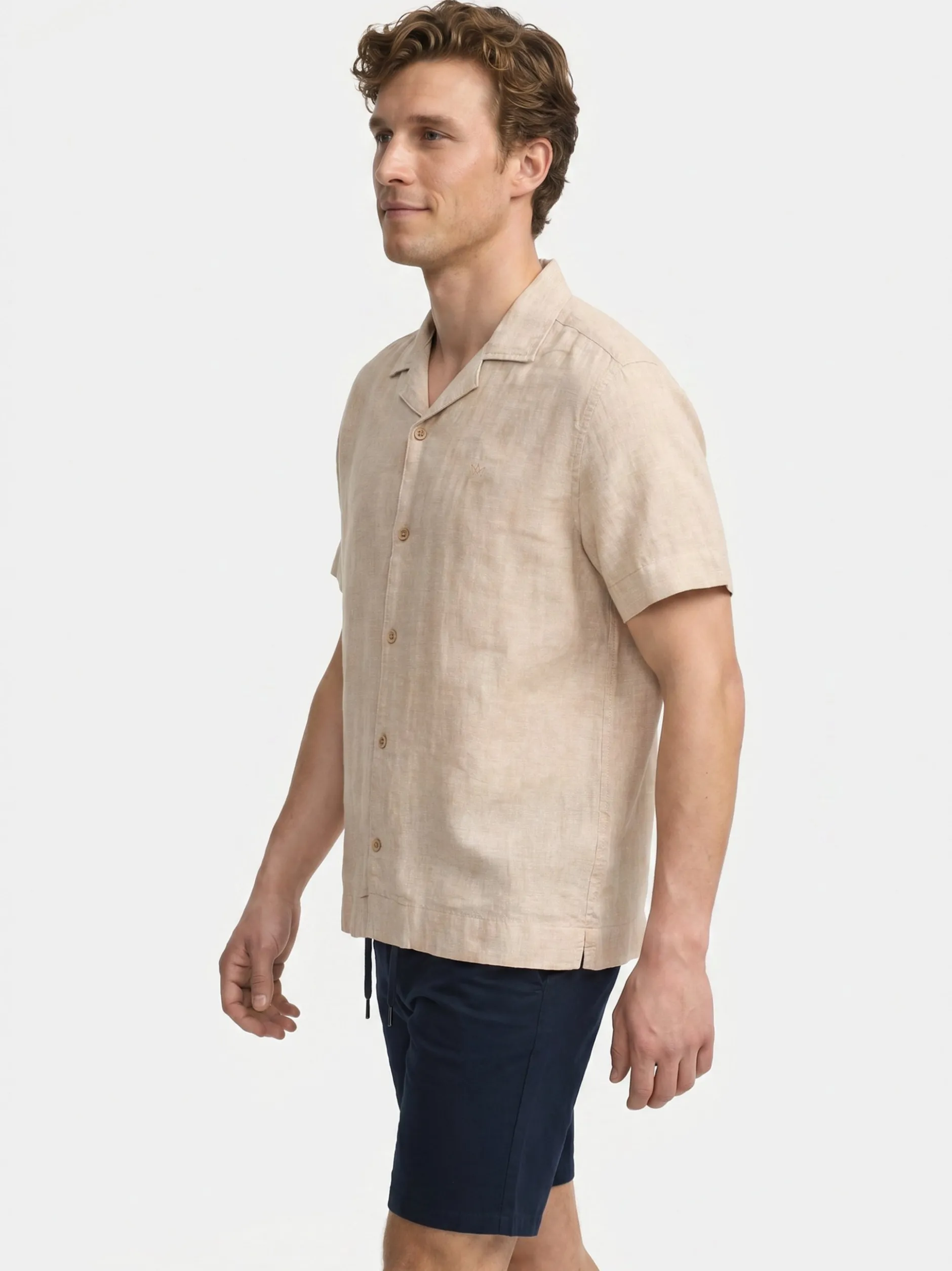 Kronstadt Herren Hemd Kurzarm - KSAyers in sand beige
