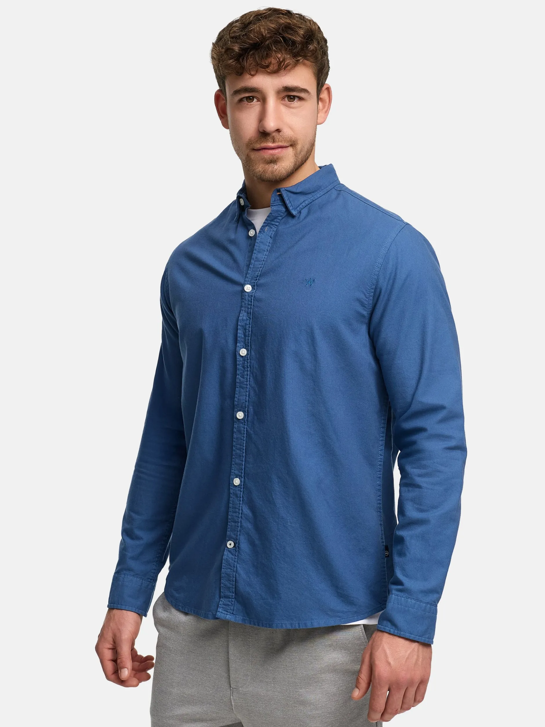 Kronstadt Herren Hemd Langarm - KSAsk Ls in hellblau blau