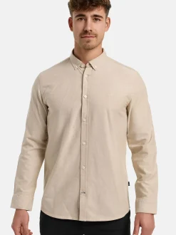Kronstadt Herren Hemd Langarm - KSJohan Oxford in beige camel
