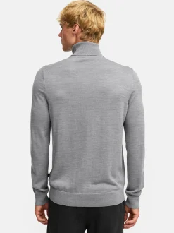 Kronstadt Herren Langarmshirt Rollkragen - KSJohannes merino roll neck knit in hellgrau
