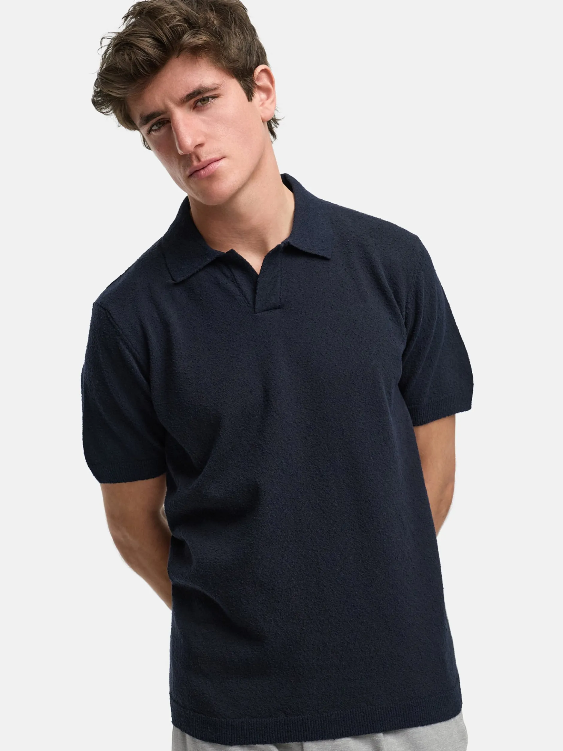 Kronstadt Herren Poloshirt - KSBlake knit in blau