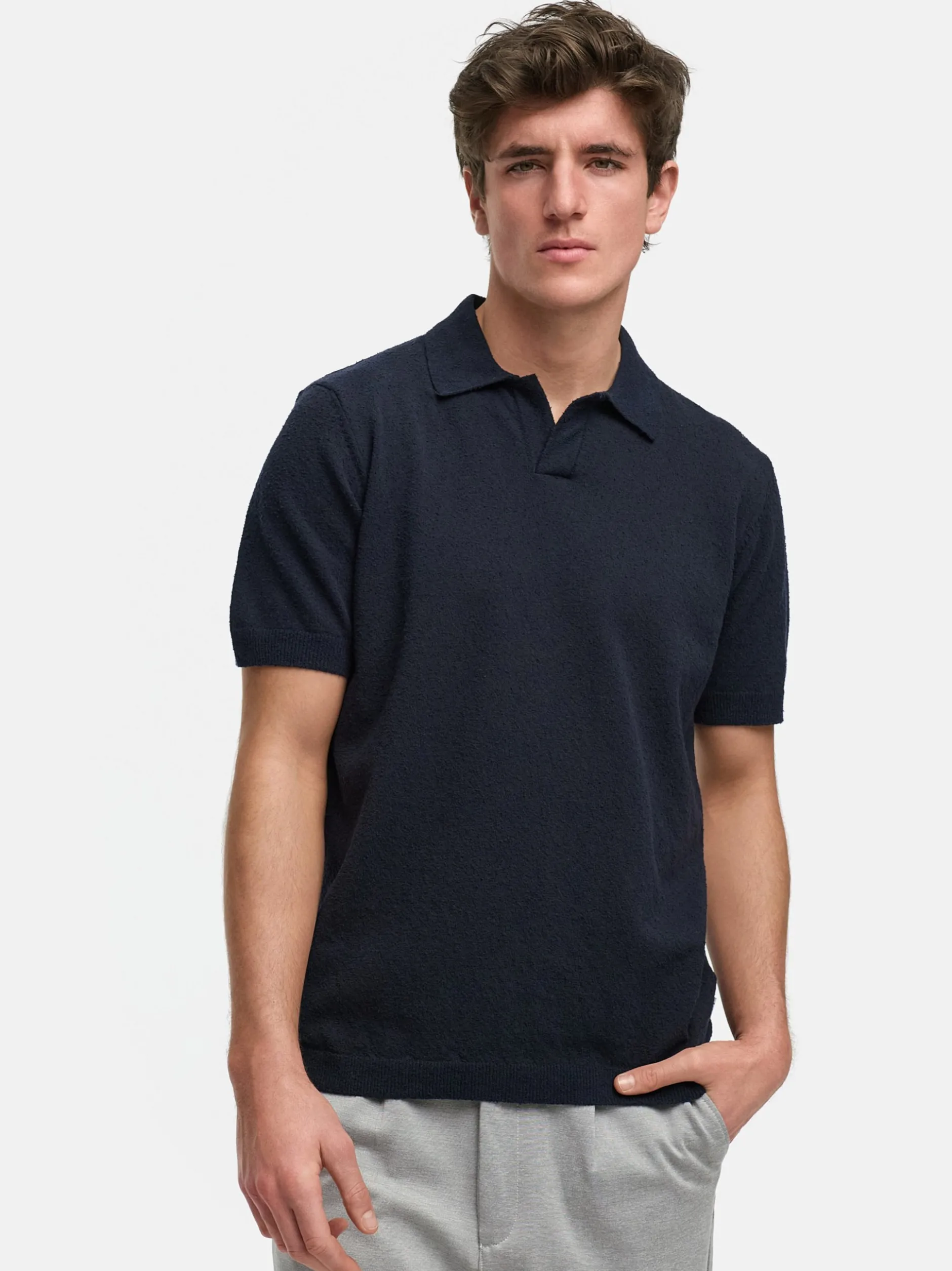 Kronstadt Herren Poloshirt - KSBlake knit in blau