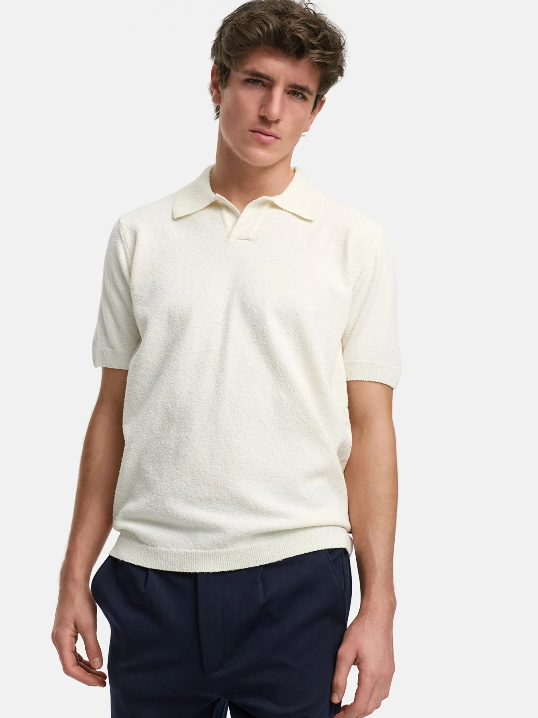 Kronstadt Herren Poloshirt - KSBlake knit in vanille beige