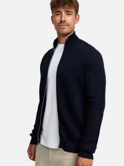 Kronstadt Herren Strickjacke - KSCarlo Zip in blau