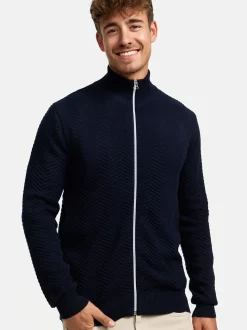 Kronstadt Herren Strickjacke - KSCarlo Zip in blau