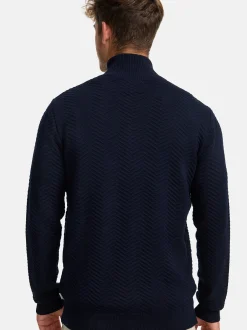 Kronstadt Herren Strickjacke - KSCarlo Zip in blau
