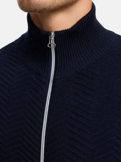 Kronstadt Herren Strickjacke - KSCarlo Zip in blau