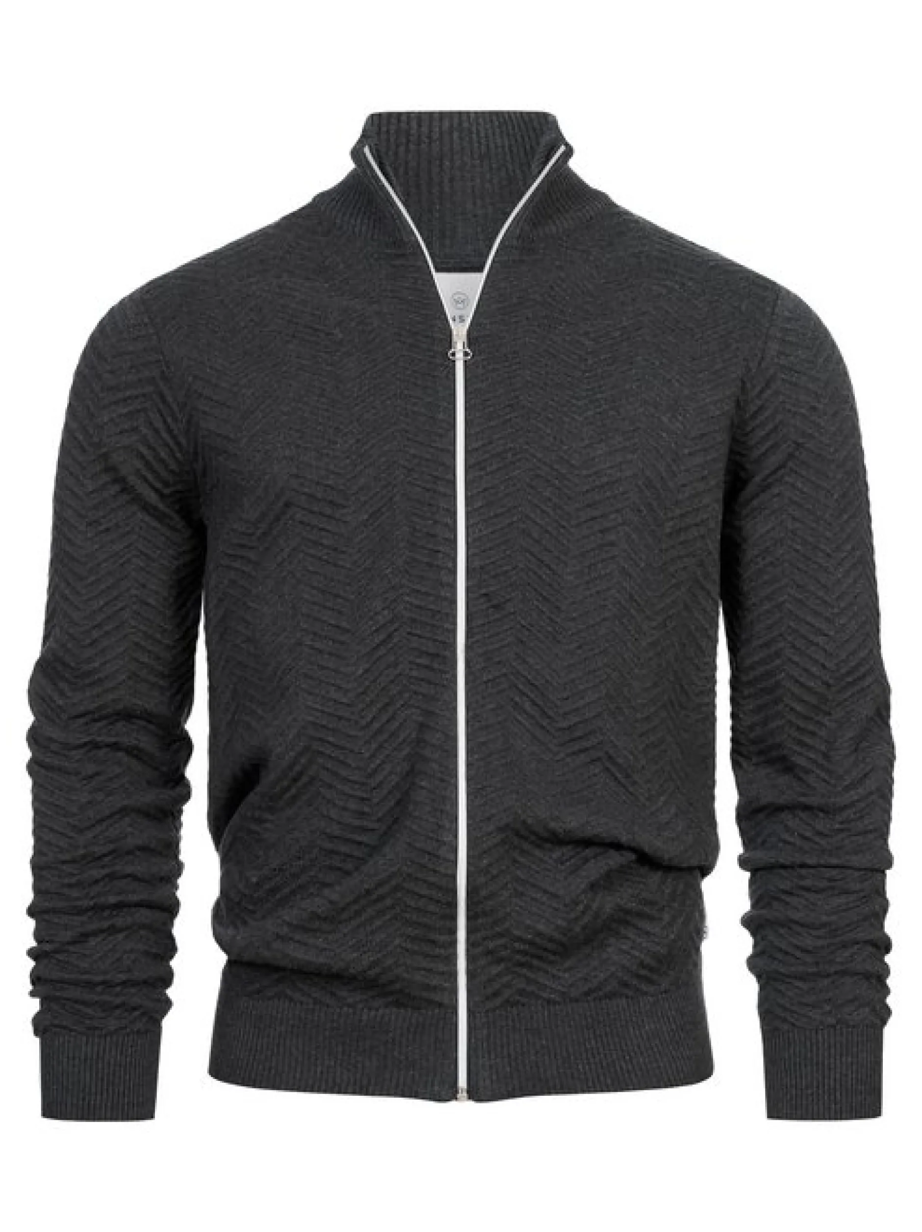 Kronstadt Herren Strickjacke - KSCarlo Zip in anthrazit