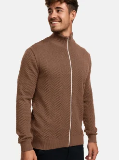 Kronstadt Herren Strickjacke - KSCarlo Zip in braun