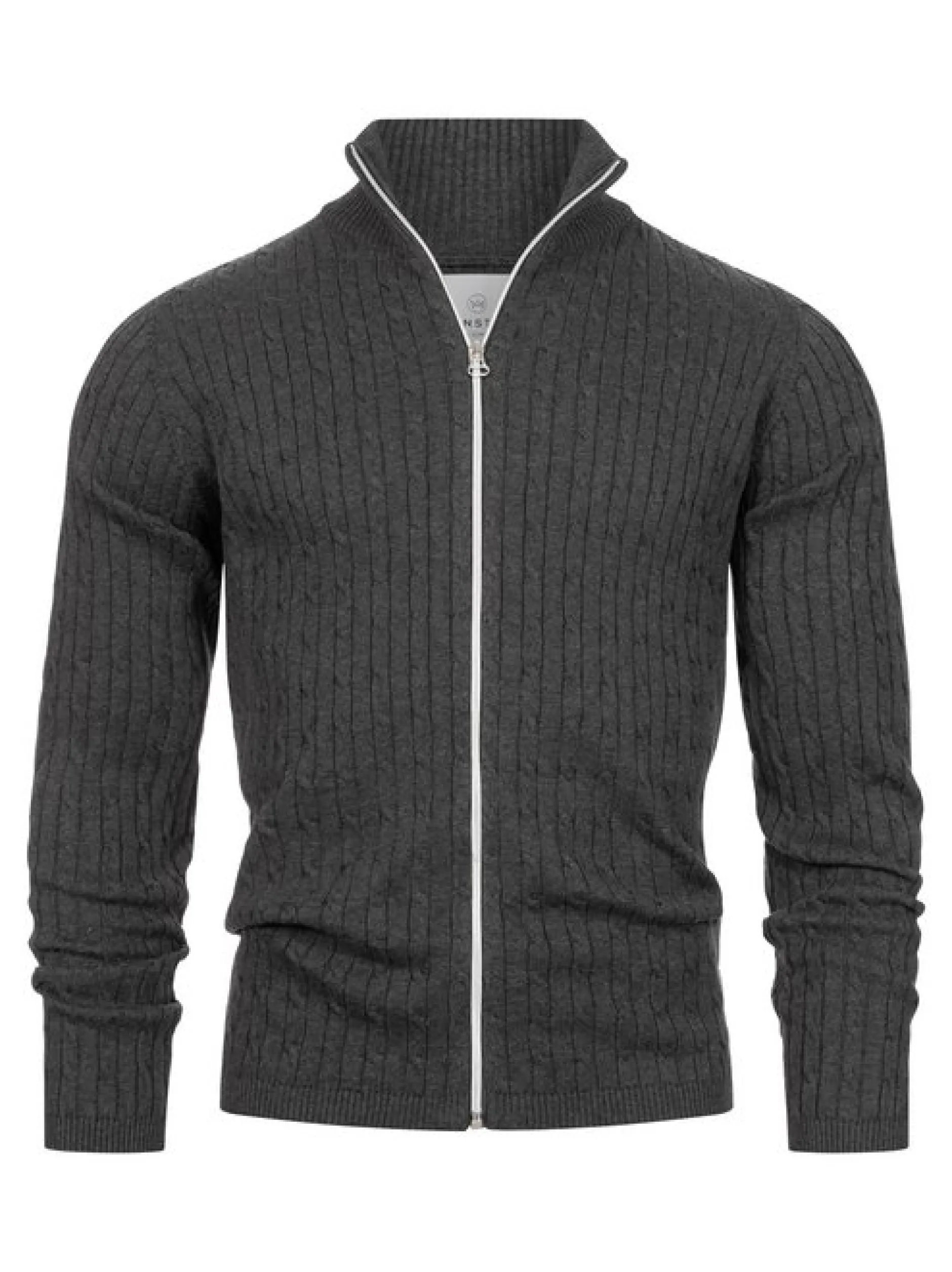 Kronstadt Herren Strickjacke - KSCable Zip in anthrazit