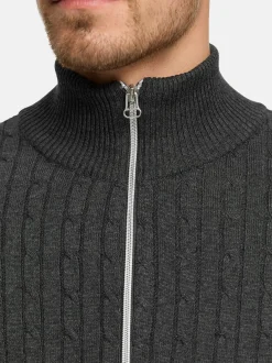 Kronstadt Herren Strickjacke - KSCable Zip in anthrazit