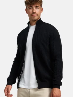 Kronstadt Herren Strickjacke - KSCarlo Zip in schwarz
