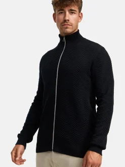 Kronstadt Herren Strickjacke - KSCarlo Zip in schwarz