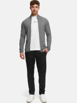 Kronstadt Herren Strickjacke - KSCable Zip in hellgrau