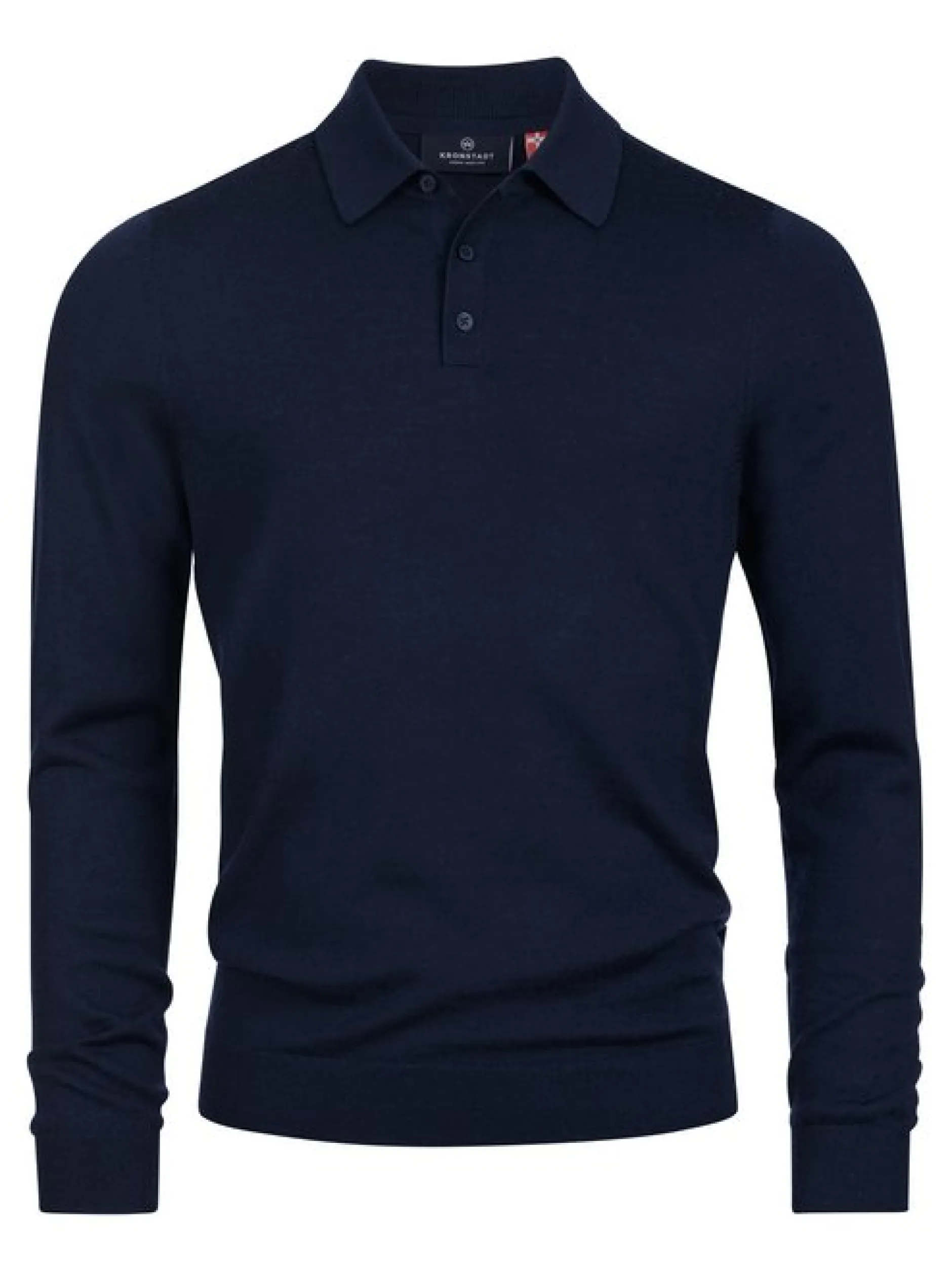 Kronstadt Herren Strickpullover - KSJohannes merino polo knit in blau